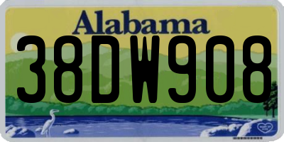 AL license plate 38DW908