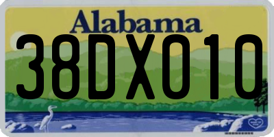 AL license plate 38DX010