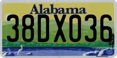 AL license plate 38DX036