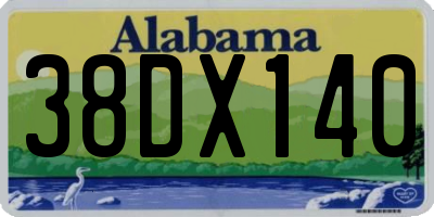 AL license plate 38DX140