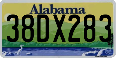 AL license plate 38DX283