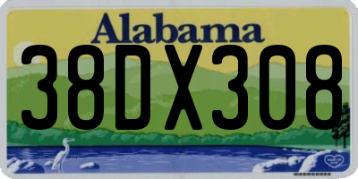 AL license plate 38DX308
