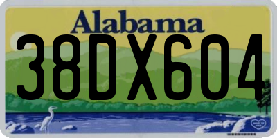 AL license plate 38DX604