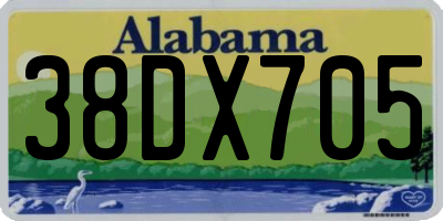 AL license plate 38DX705