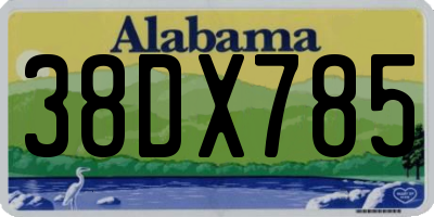 AL license plate 38DX785