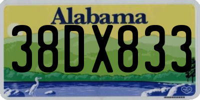 AL license plate 38DX833