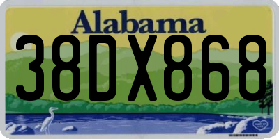 AL license plate 38DX868