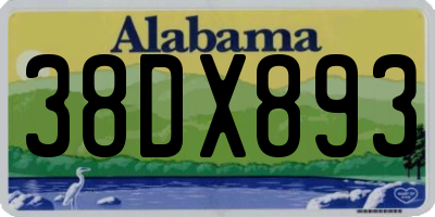AL license plate 38DX893