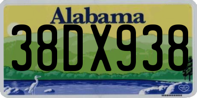AL license plate 38DX938