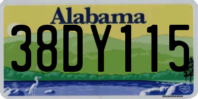 AL license plate 38DY115
