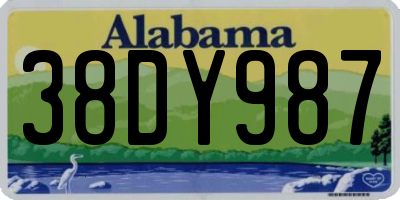 AL license plate 38DY987