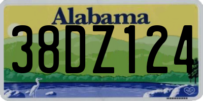 AL license plate 38DZ124