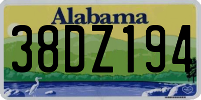 AL license plate 38DZ194