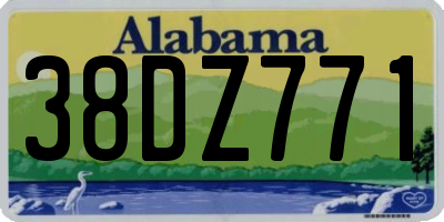 AL license plate 38DZ771