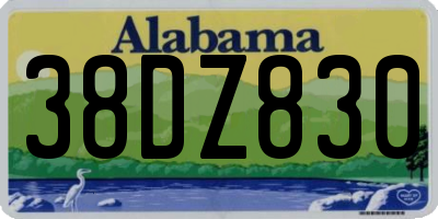 AL license plate 38DZ830
