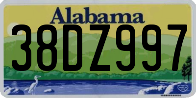 AL license plate 38DZ997