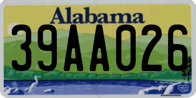 AL license plate 39AA026
