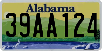 AL license plate 39AA124