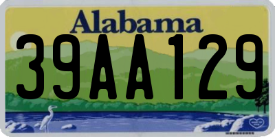 AL license plate 39AA129