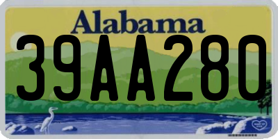 AL license plate 39AA280