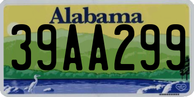 AL license plate 39AA299