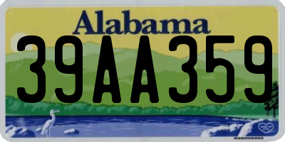 AL license plate 39AA359