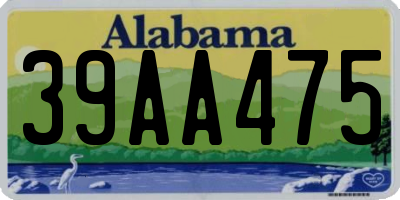 AL license plate 39AA475