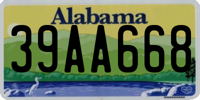 AL license plate 39AA668