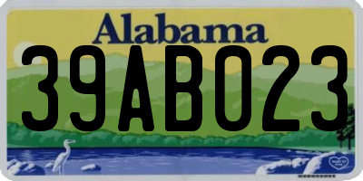 AL license plate 39AB023