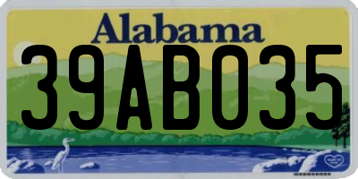 AL license plate 39AB035