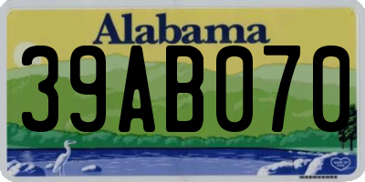 AL license plate 39AB070
