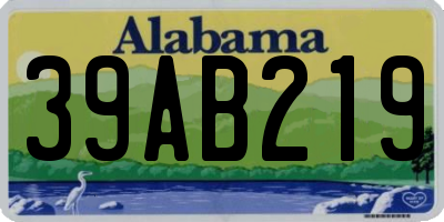 AL license plate 39AB219