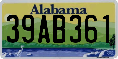 AL license plate 39AB361