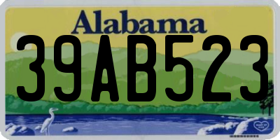 AL license plate 39AB523