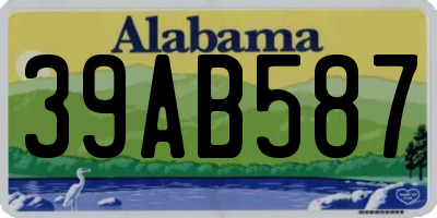 AL license plate 39AB587