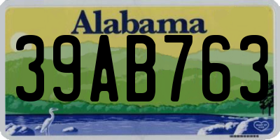 AL license plate 39AB763