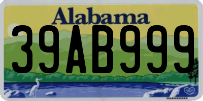 AL license plate 39AB999
