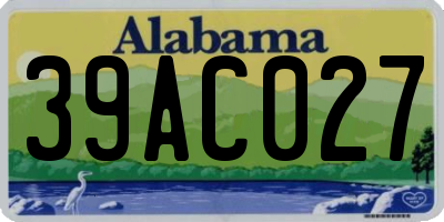 AL license plate 39AC027