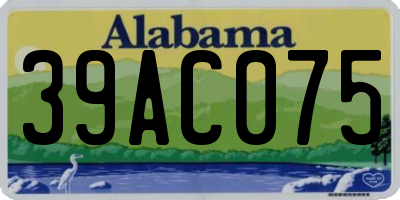 AL license plate 39AC075