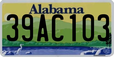 AL license plate 39AC103