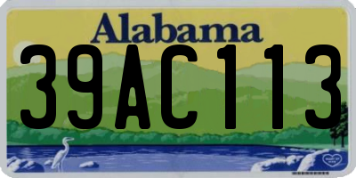 AL license plate 39AC113