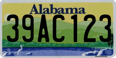 AL license plate 39AC123