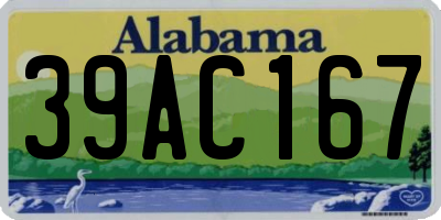 AL license plate 39AC167