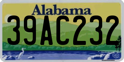 AL license plate 39AC232