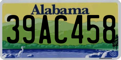 AL license plate 39AC458