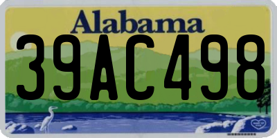 AL license plate 39AC498