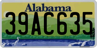 AL license plate 39AC635