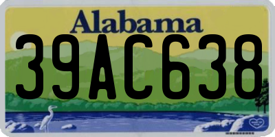 AL license plate 39AC638