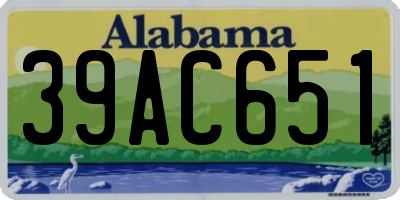 AL license plate 39AC651