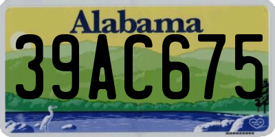 AL license plate 39AC675